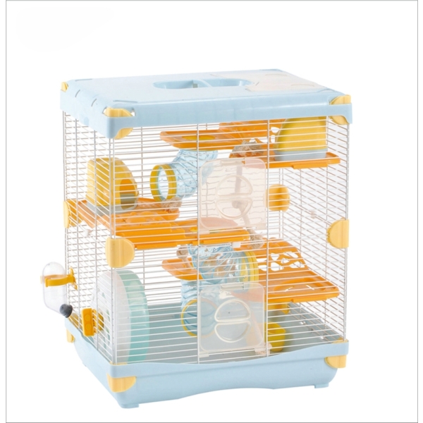Large plastic metal luxury wire hamster box cage house with 3 layers pet hamster travel carrier castle cages