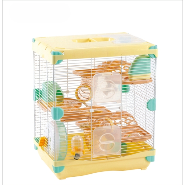 Large plastic metal luxury wire hamster box cage house with 3 layers pet hamster travel carrier castle cages