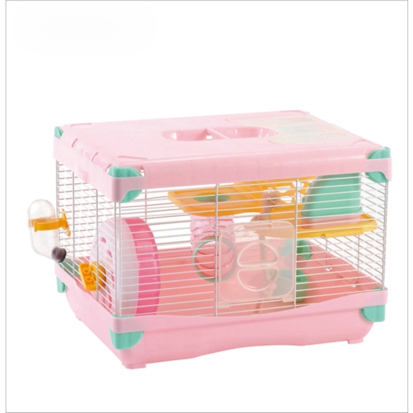 Large plastic metal luxury wire hamster box cage house with 2 layers pet hamster travel carrier castle cages