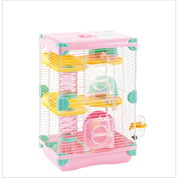 Jaula grande de plástico de metal de lujo para hámster, jaula de alambre con 3 capas, jaula de viaje para hámster