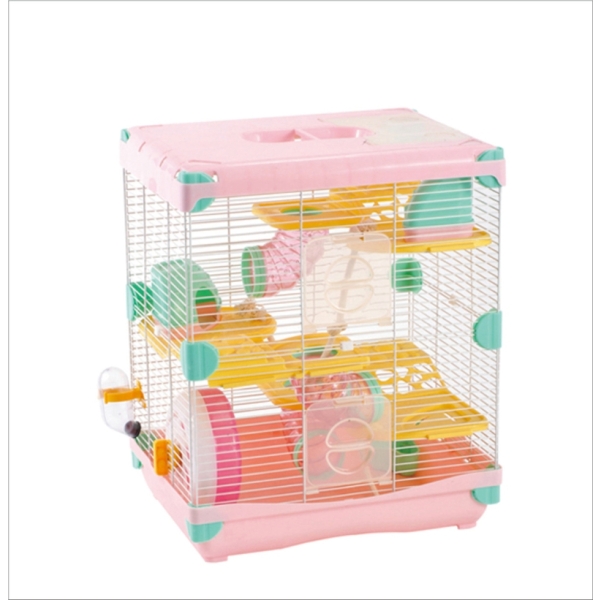 Large plastic metal luxury wire hamster box cage house with 3 layers pet hamster travel carrier castle cages