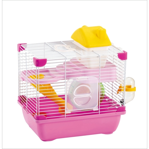 Large Double Layers Wire Hamster Cage With House Wheel Slide For Hamster Mouse