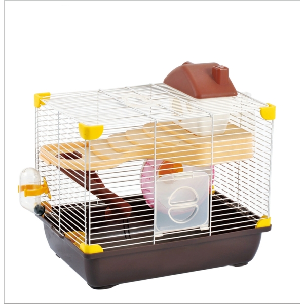 Medium Double Layers Wire Hamster Cage With House Wheel Slide For Hamster Mouse