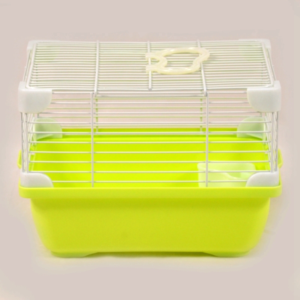 Simple Wire Hamster Cage Carrier For Small Animal Guinea Pig With Feeder