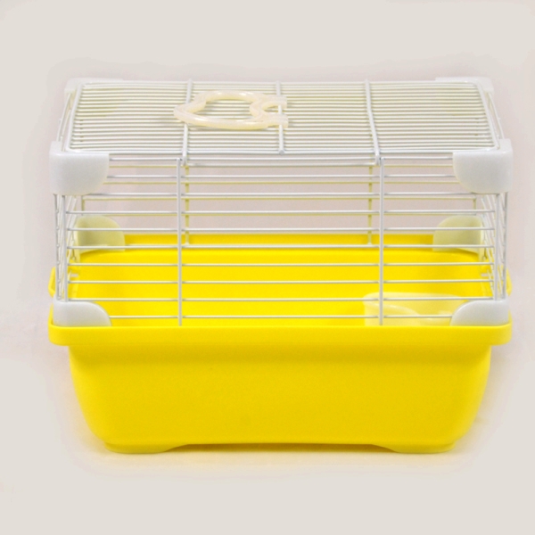 Simple Wire Hamster Cage Carrier For Small Animal Guinea Pig With Feeder