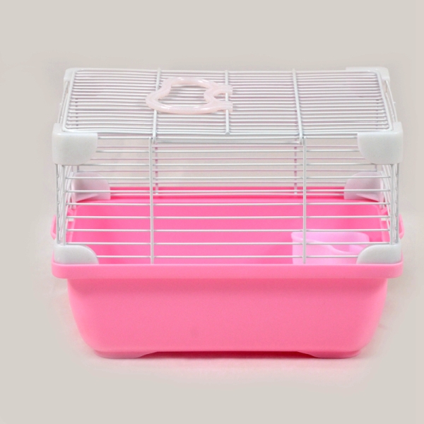Simple Wire Hamster Cage Carrier For Small Animal Guinea Pig With Feeder
