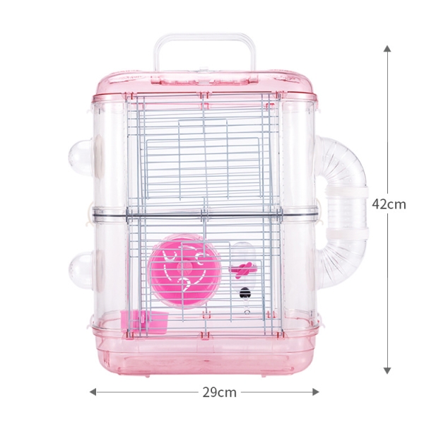 Transparent Plastic Multi-layers Hamster Cage Villa House With Tunnel For Hamster Mouse Playing