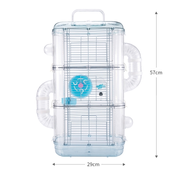 Transparent Plastic Multi-layers Hamster Cage Villa House With Tunnel For Hamster Mouse Playing