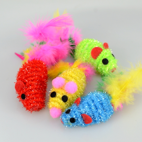 Fuzzy Plastic Cat Toys Plastic Cheap Pet Toys