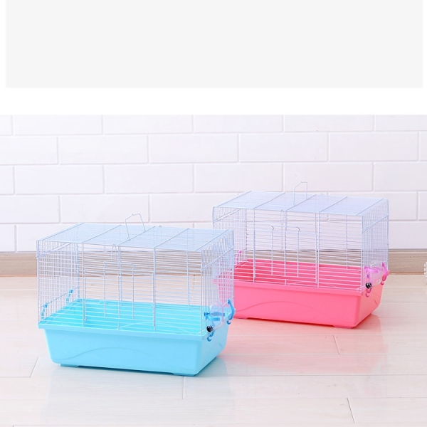 Delicate Wire Pet Travel Cage Transport Carrier With Wheels For Hamster Guinea Pig