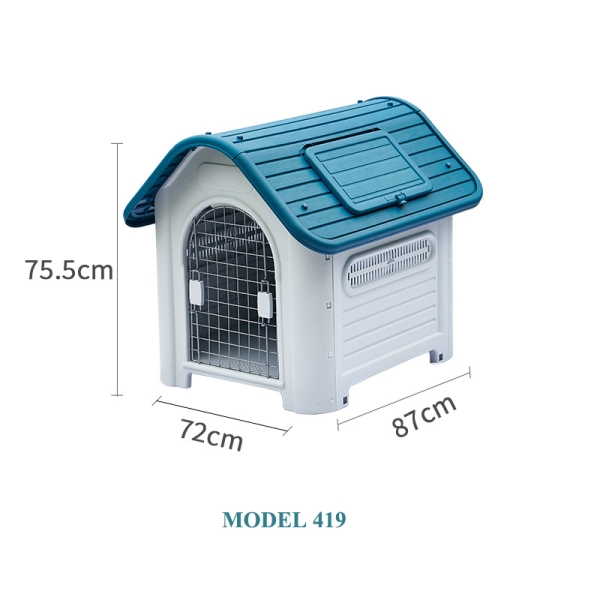 Luxury Pet Outdoor Large Size Removable Rainproof Plastic Dog House with Window