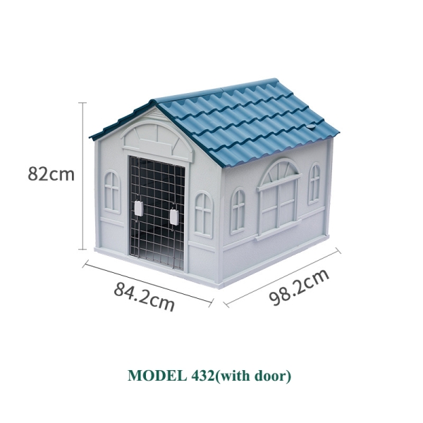 Waterproof Plastic Pet Dog House Kennel with Air Vents and Elevated Floor
