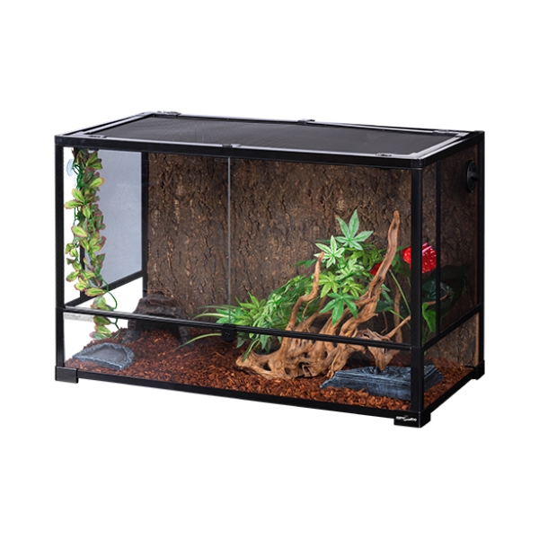Reptile Waterproof Glass Terrarium Durable Reptile Habitat Tank with Aluminum Alloy Frame