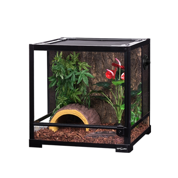 Black Flat Land Terrestrial Reptile Enclosure Cage Reptile Enclosure Tank Leopard Gecko Bioactive Terrarium