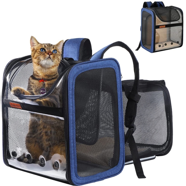 Hot Sale Cat Dog Bag Custom Logo Breathable Nylon Pet Carrier Cat Backpack