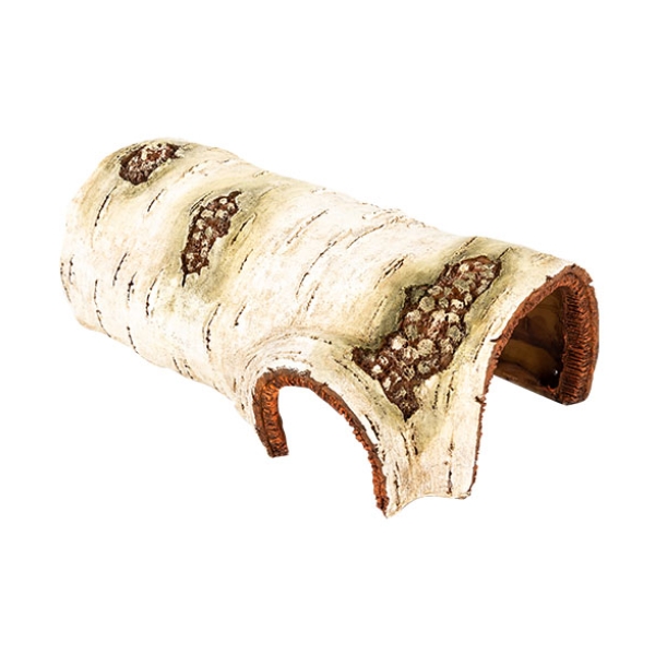 Resin Birch Shelter for Reptiles Simulation Hollow Wood Hiding House for Lizard Gecko Snake Creeper Nest Landscape Decoration