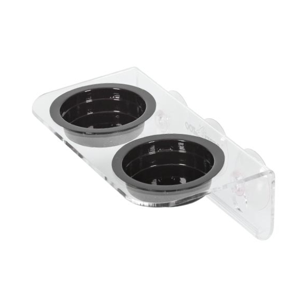 Double Food Dish Feeders Reptile Feeding Dish Feeder With Detachable Suction Cup Water Worm Basin Pet Bowl