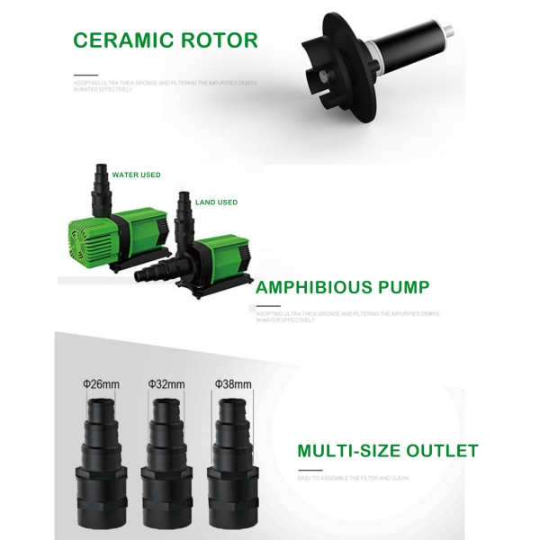 ATMAN Amphibious Frequency Conversion Water Pump Brushless Servo Motor Pump With Remote For Pond Fish Tank Water changing