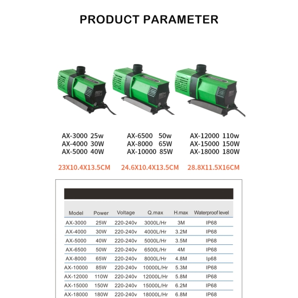 ATMAN Amphibious Frequency Conversion Water Pump Brushless Servo Motor Pump With Remote For Pond Fish Tank Water changing