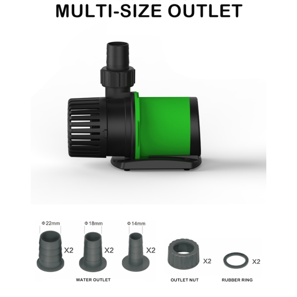 ATMAN DC24V ECO Submersible Variable Frequency Water Pump Flow Adjustable High Lift Silent Pump With Remote Control For Pond Fish Tank