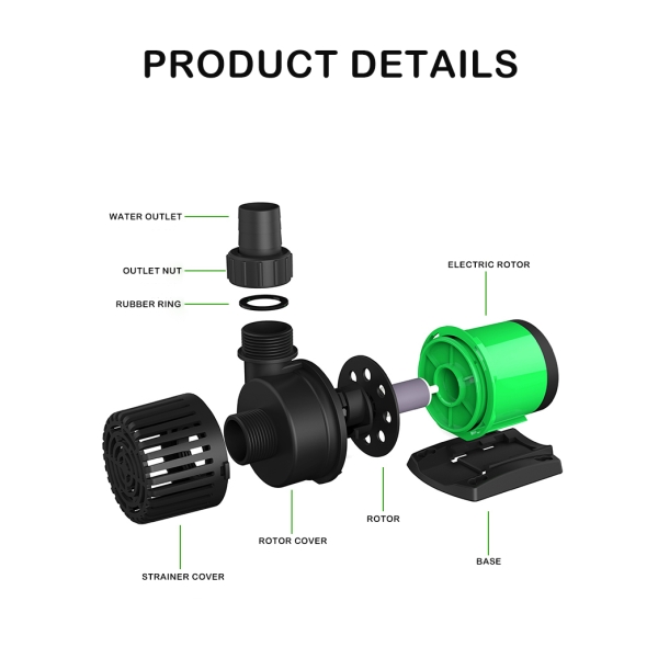 ATMAN DC24V ECO Submersible Variable Frequency Water Pump Flow Adjustable High Lift Silent Pump With Remote Control For Pond Fish Tank