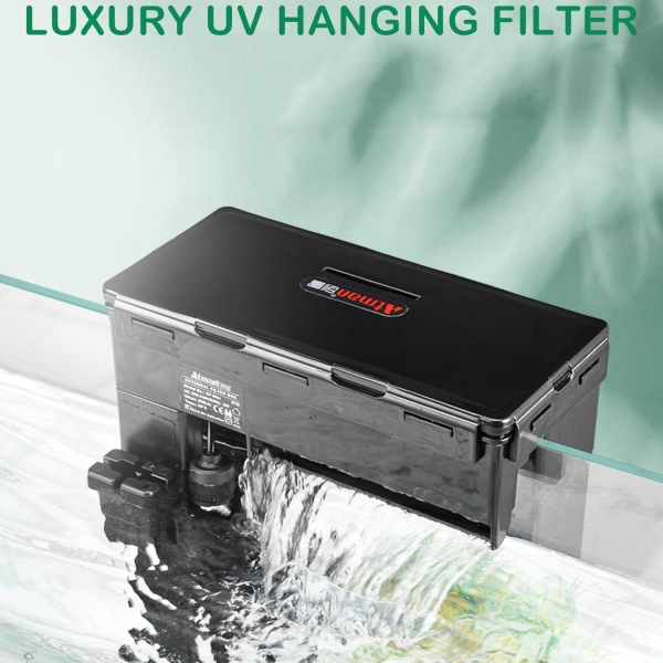 فلتر علبة تعليق خارجي من ATMAN مزود بمصباح الأشعة فوق البنفسجية لحوض السمك، نظام فلتر الأشعة فوق البنفسجية الخلفي المزود بشلال