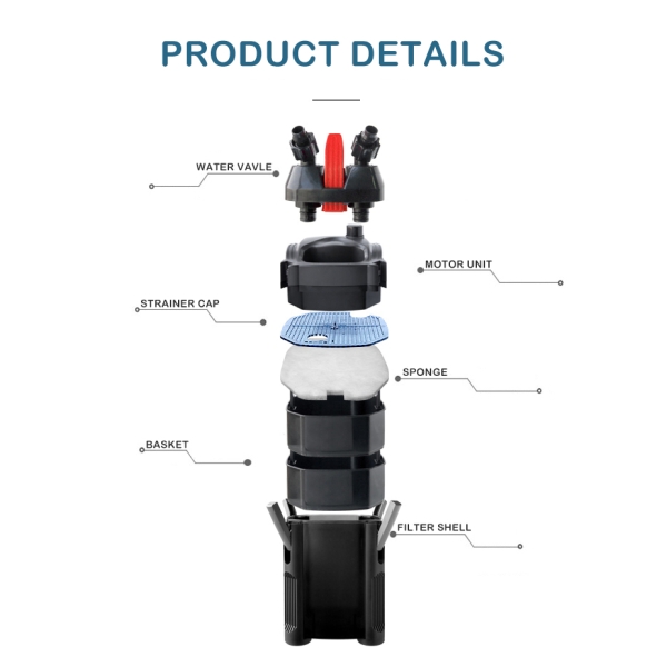 Boîte de filtre externe pour seau d'aquarium série ATMAN RF pour étang à poissons