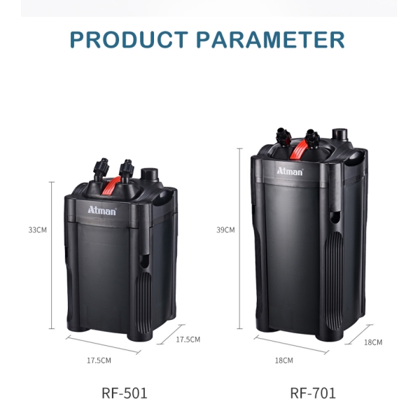 Boîte de filtre externe pour seau d'aquarium série ATMAN RF pour étang à poissons