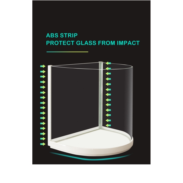 ATMAN 3 In 1 Semicircular Mini Fish Tank Aquarium Glass Fish Tank With LED Lamp And Back Filter System