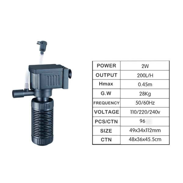Внутренний мини-фильтр для аквариума, регулируемый фильтр для аквариума с биологической фильтрацией, водяной насос