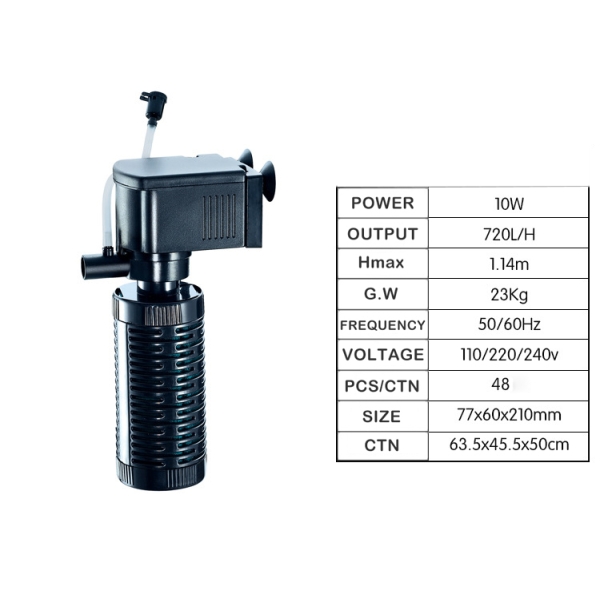 Внутренний мини-фильтр для аквариума, регулируемый фильтр для аквариума с биологической фильтрацией, водяной насос