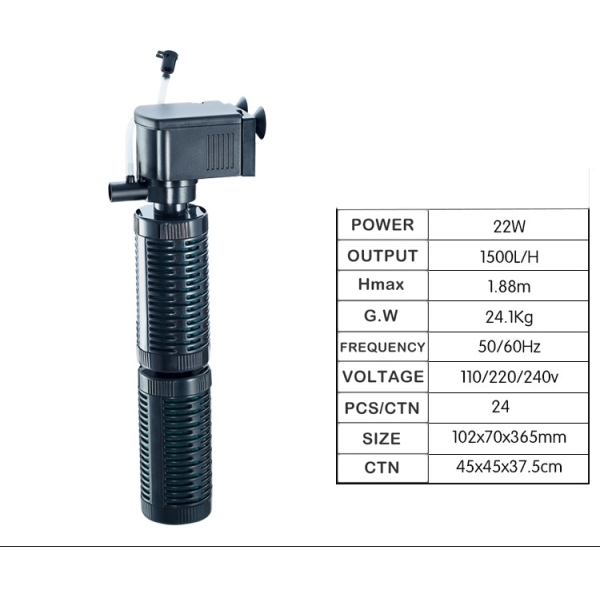Внутренний мини-фильтр для аквариума, регулируемый фильтр для аквариума с биологической фильтрацией, водяной насос