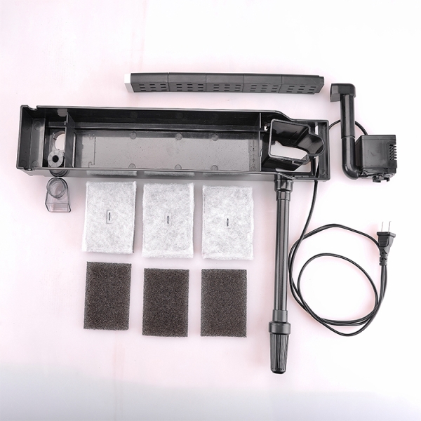 Rectangle Small Fish Tank Glass Aquarium With Top Filter And LED Lighting