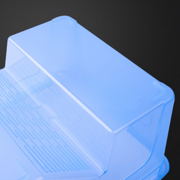 Small PP Plastic Turtle Habitat translucent Turtle Tank Turtle Aquarium with Platform for Reptiles and Amphibians